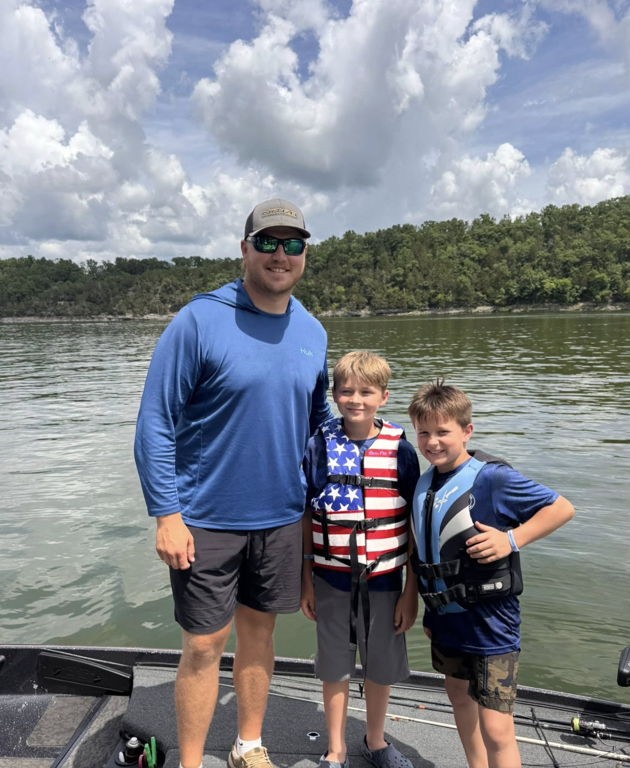 Andrew with two young anglers on Table Rock Lake