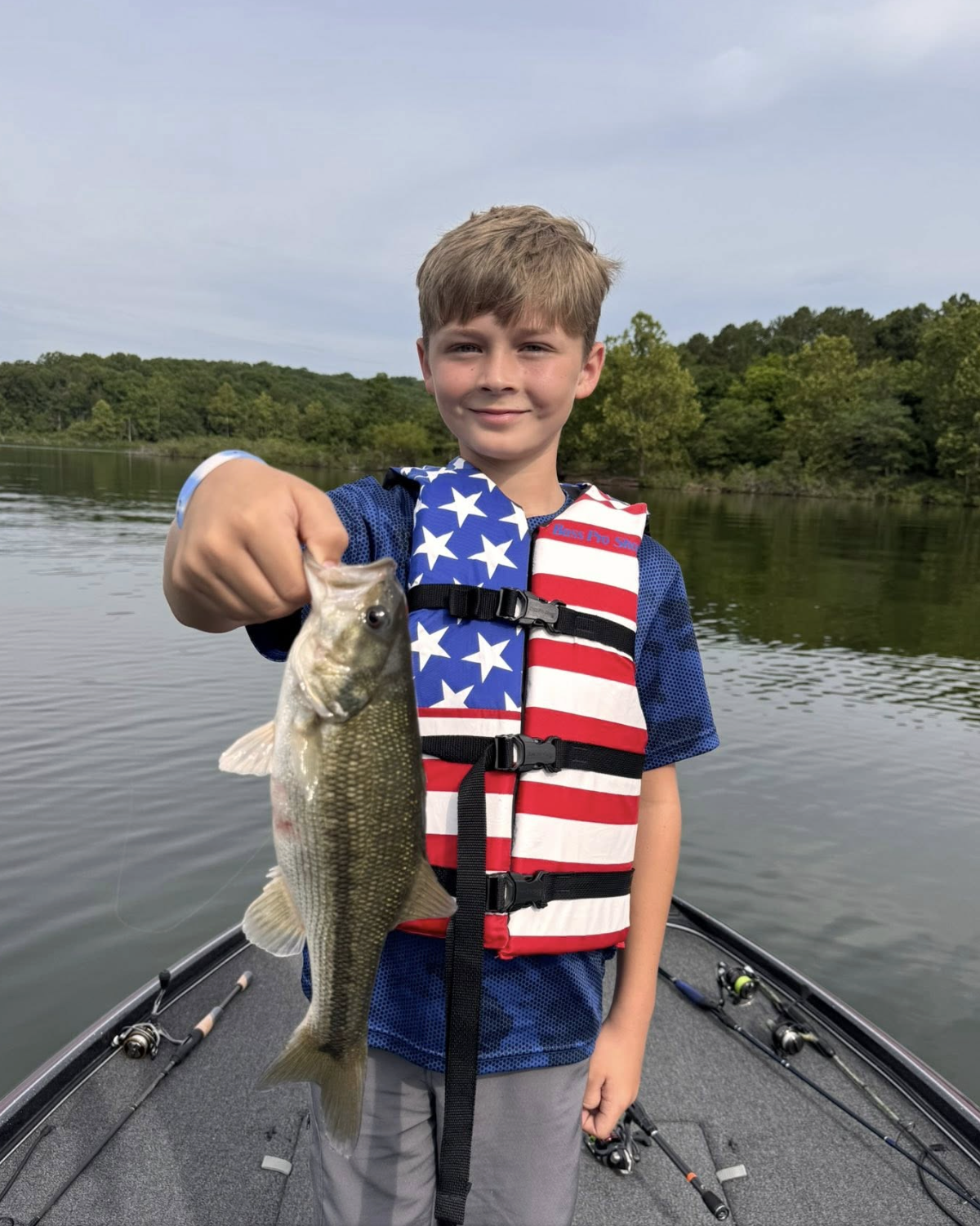 Andrew with two young anglers on Table Rock Lake