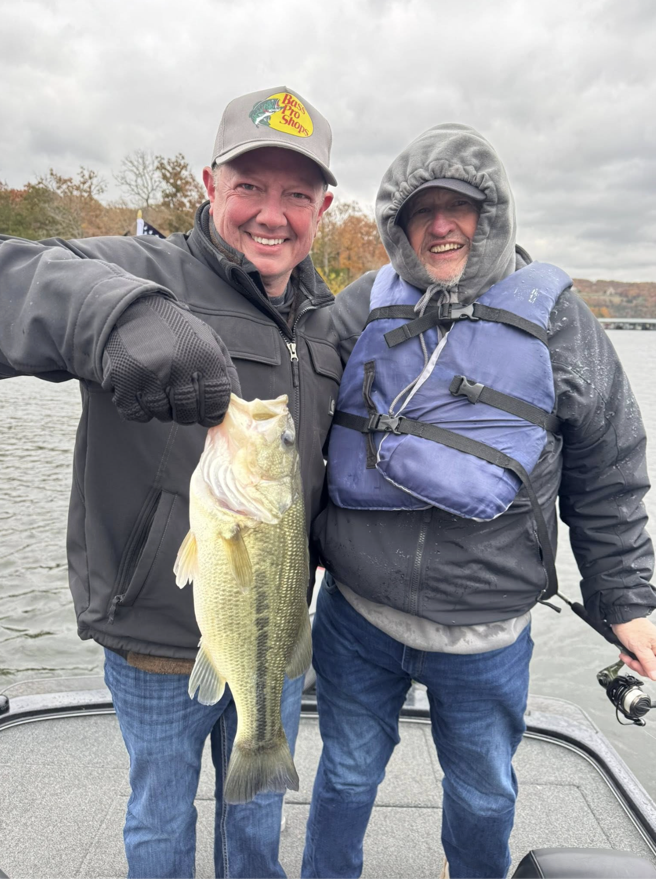 Angler with a largemouth bass